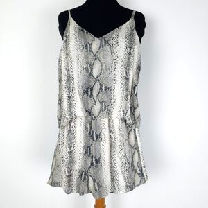 Lavender Brown Animal Print Playsuit XS